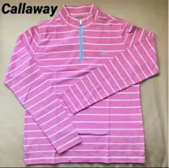 【美品】Callawayレディース長袖ハーフジップモックネックシャツLサイズ