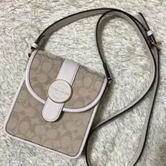【極美品】COACH コーチ ショルダーバッグ レザー ジャガード シグネチャー