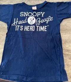 スヌーピー Tシャツ M-LARGE ネイビー140cm