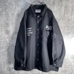 UNION ユニオン　76 レーシングシャツ 刺繍ロゴ 3L ブラック 長袖