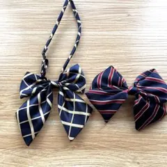 制服風リボン　蝶ネクタイ　バレッタ