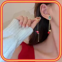 ピアス サンタ ツリー クリスマス 両耳用 可愛い レディース 新品未使用