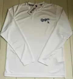 新品　 Lサイズ　ドジャース　長袖Tシャツ　メッシュ② 白のサムネイル