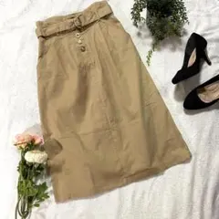 【即完売商品★スタイルアップ】マジェスティックレゴン ベルト付 Iラインスカート