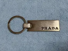 良品 PRADA プラダ メタル プレート キーリング キーホルダー M774