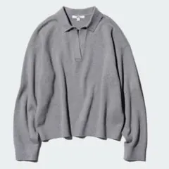 UNIQLO グレー 長袖ポロニット sサイズ