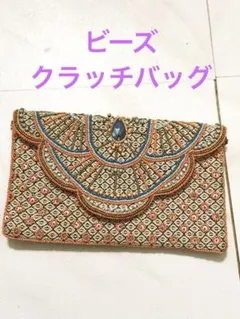 ビーズ刺繍クラッチバッグ