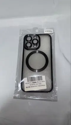 iPhone 13 Pro用クリアブラックケース背面