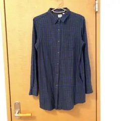 ユニクロ チェックチュニック ポケット付き シンプル