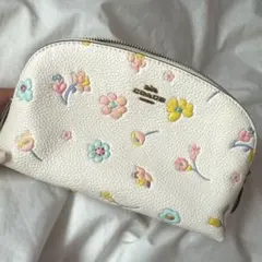 《新品未使用》COACH 小花柄 ポーチ アイボリー