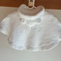 美品　ジェラートピケ　フード付きベビーポンチョ 70-80