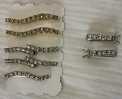 ラインストーン付きヘアピン　7点セット