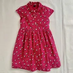 babyGap ボート柄 半袖ワンピース 5T 110 裏地付き 女児 女の子