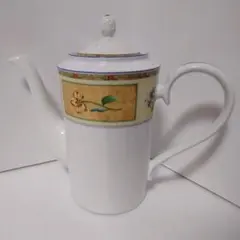 ノリタケ　花柄装飾　ティーポット　白　大容量　大