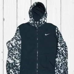 紺タグ NIKEナイキ 袖切り替え デジタルカモフラ ジップパーカー サイズXL