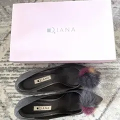 【美品】DIANA ダイアナ　パンプス　グレー　取り外し可能