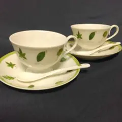 〔未使用〕NARUMI Hallmark カップ・ソーサー 2客ティースプーン付