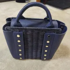 LAUGOA 美品 編みかご ショルダーバッグ 2WAYのサムネイル