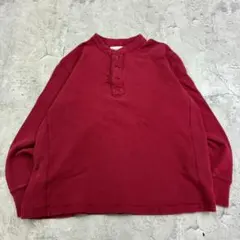 が*ん様 Eddie Bauer サーマル ヘンリーネック ロンT L レッド