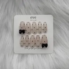 現品 ネイルチップ フレンチガーリー オタク ドット リボン ワンホン 量産型