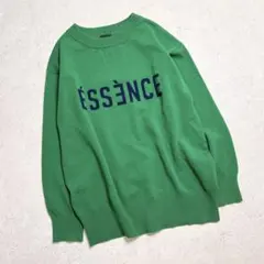 美品　スピック＆スパン　ESSENCE　ロゴニット　グリーン
