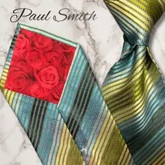 【美品】Paul Smith レジメンタル柄 シルク100% イタリア製