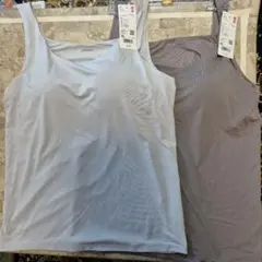 ✨️新品✨️ユニクロエアリズムブラタンクトップ XL 2枚セット茶&ライトグレー