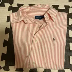 Ralph Lauren 半袖 シャツ マルチストライプ ピンク　古着