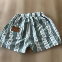 ストライプ柄 ハーフパンツ グリーン 130cm