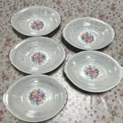 昭和レトロ　お皿　5枚セット　カレー皿　楕円形