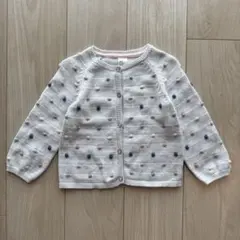 H&M ポンポン ドット カーディガン ニット グレー キッズ 子供 90
