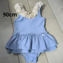 プティマイン　お花付きベビー水着　90cm　フリル　ワンピース プール 海