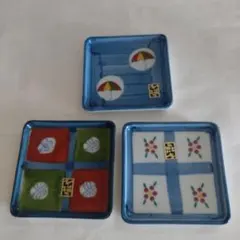 陶器製デザイン皿、豆皿3枚セット　未使用