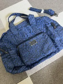 新品未使用VIVAYOUビバユーヒョウ柄ボストンバッグ青ブルー黒ショルダーのサムネイル
