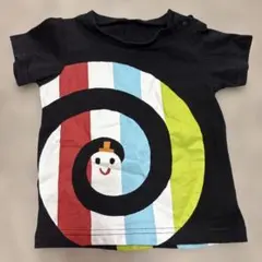 しましまぐるぐる デザインTシャツ 90㎝ブラックのサムネイル