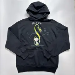 80s USA製 ジャージーズ スヌーピー プルオーバー パーカー　ブラック　L