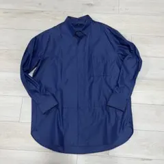 UNIQLO +Jスーピマコットンオーバーサイズシャツ　長袖　ブルー　Lサイズ