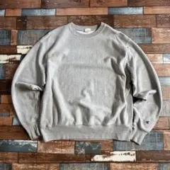 人気の目玉無し Champion リバースウィーブ スウェット グレー L 古着