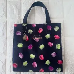 LADURÉE マカロン柄 トートバッグ 黒