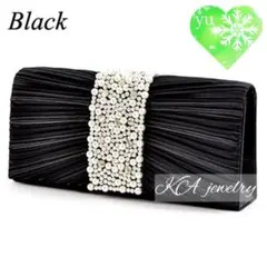 新品チェーン2本付き♪パーティーバッグ クラッチ 黒ブラック 結婚式大容量