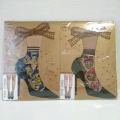 【新品・未開封】ディズニー ドナルド&デイジー アンクルプリントストッキング