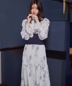 SNIDEL スナイデル 花柄プリーツワンピース ロング丈 サイズ0