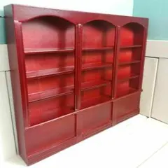 u204◆書斎キッチン棚に◆ ドールハウス 用 ミニチュア 本棚 シェルフ br