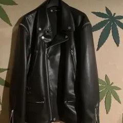 UNDERCOVER ブラック ダブルライダースジャケットのサムネイル