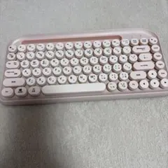 丸型ワイヤレスキーボード ピンク スリーコインズ