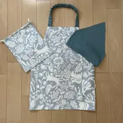 ハンドメイド　キッズエプロン　小学生　給食エプロン　北欧