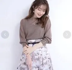 【新品タグ付】Apuweiser-richeネックレス付シアーボートネックニット