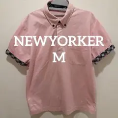 NEWYORKER ポロシャツ ピンク チェック柄 Mサイズのサムネイル