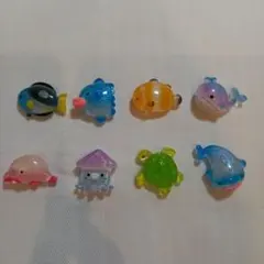 (訳あり品) 海の生き物 ラメ入りシール 8個セット