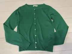 earth music&fcology グリーン　ニットカーディガン　Sサイズ